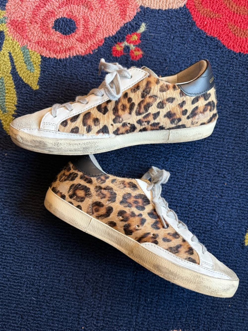 Golden Goose Superstar Leopard Print Calf Hair Sneakers - Picture 2 of 9